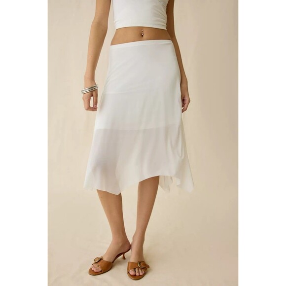 Urban Outfitters Dresses & Skirts - Urban Outfitters UO Never Miss Asymmetric Midi Skirt Mid-Rise White S 287132